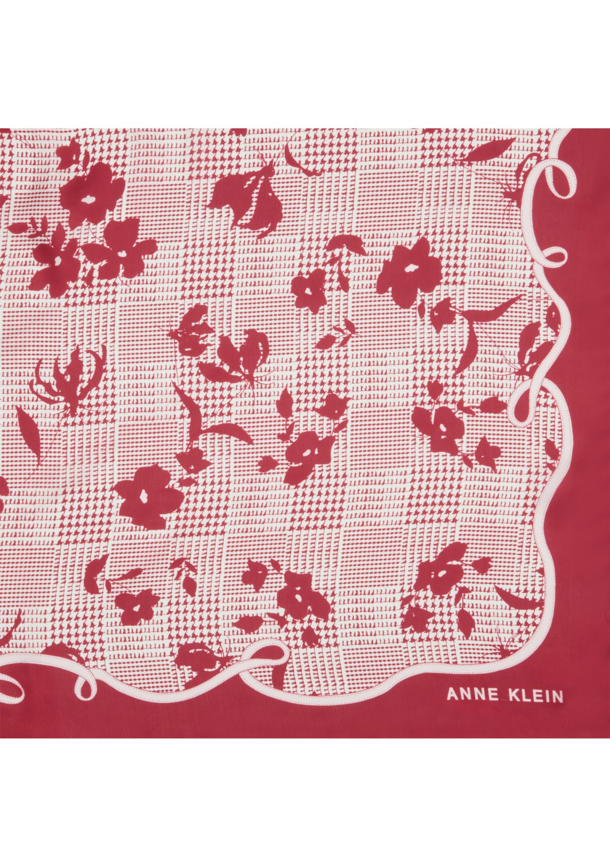 Houndstooth Floral Printed Square Scarf