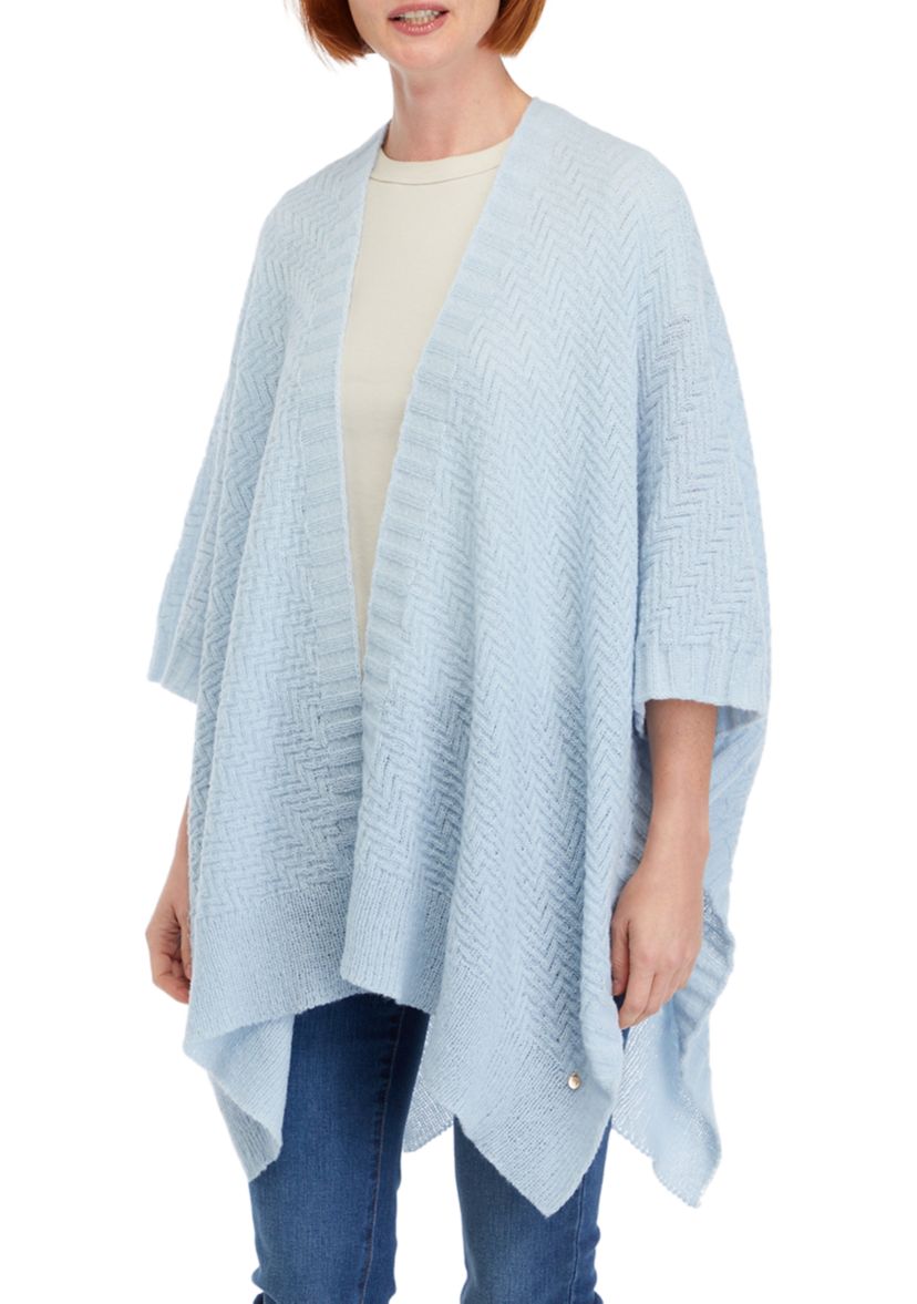 Womens Basketweave Knit Ruana