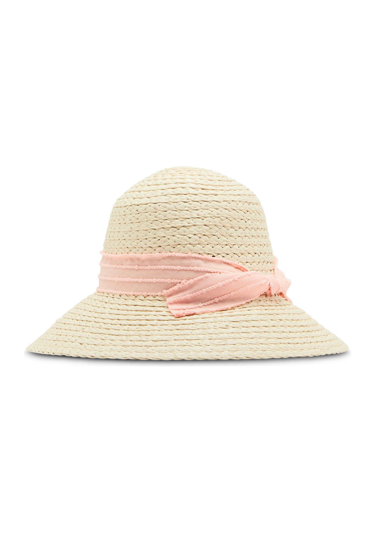 Slub Bow Straw Cloche Hat