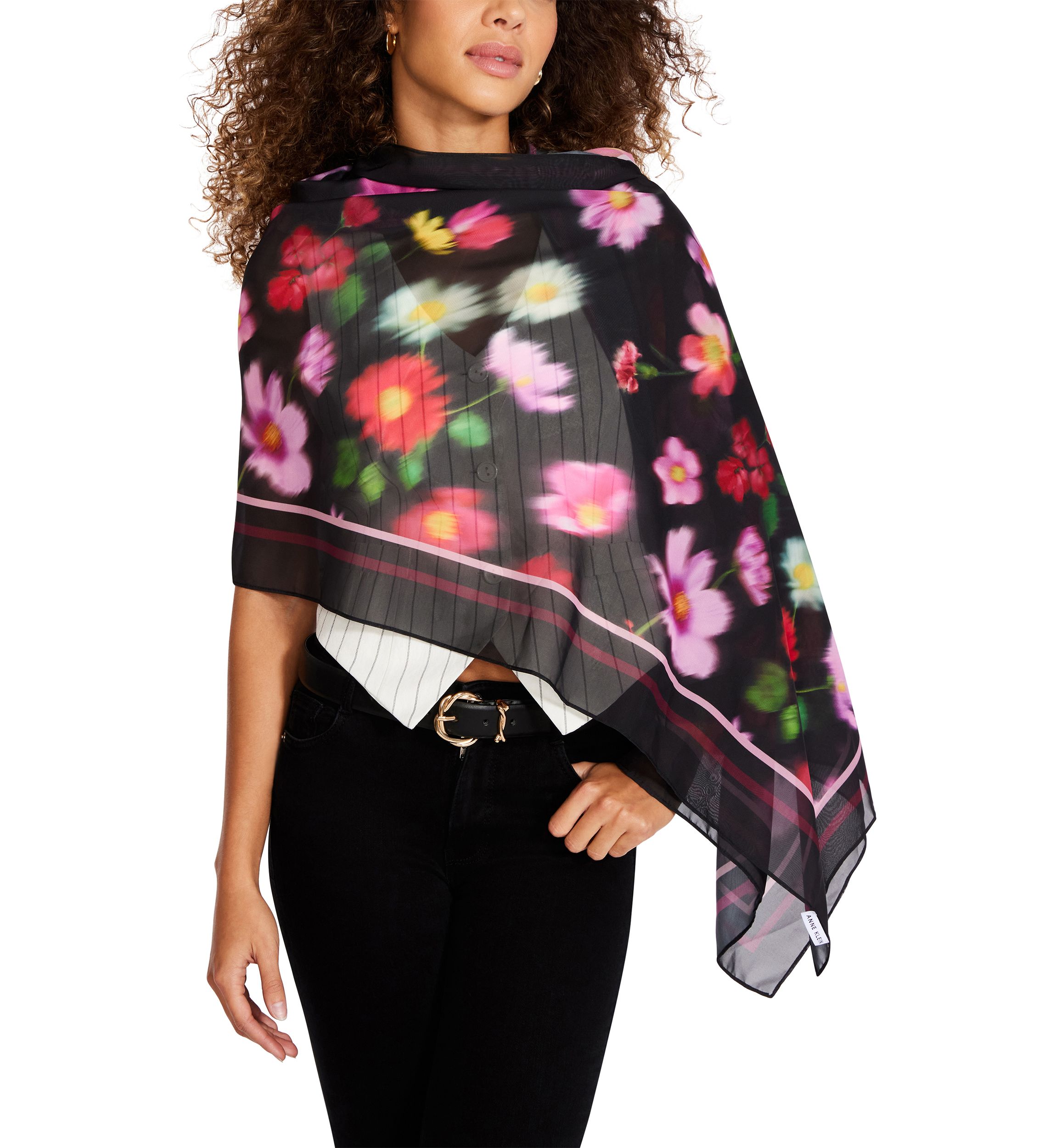 Blurred Floral Oblong Scarf