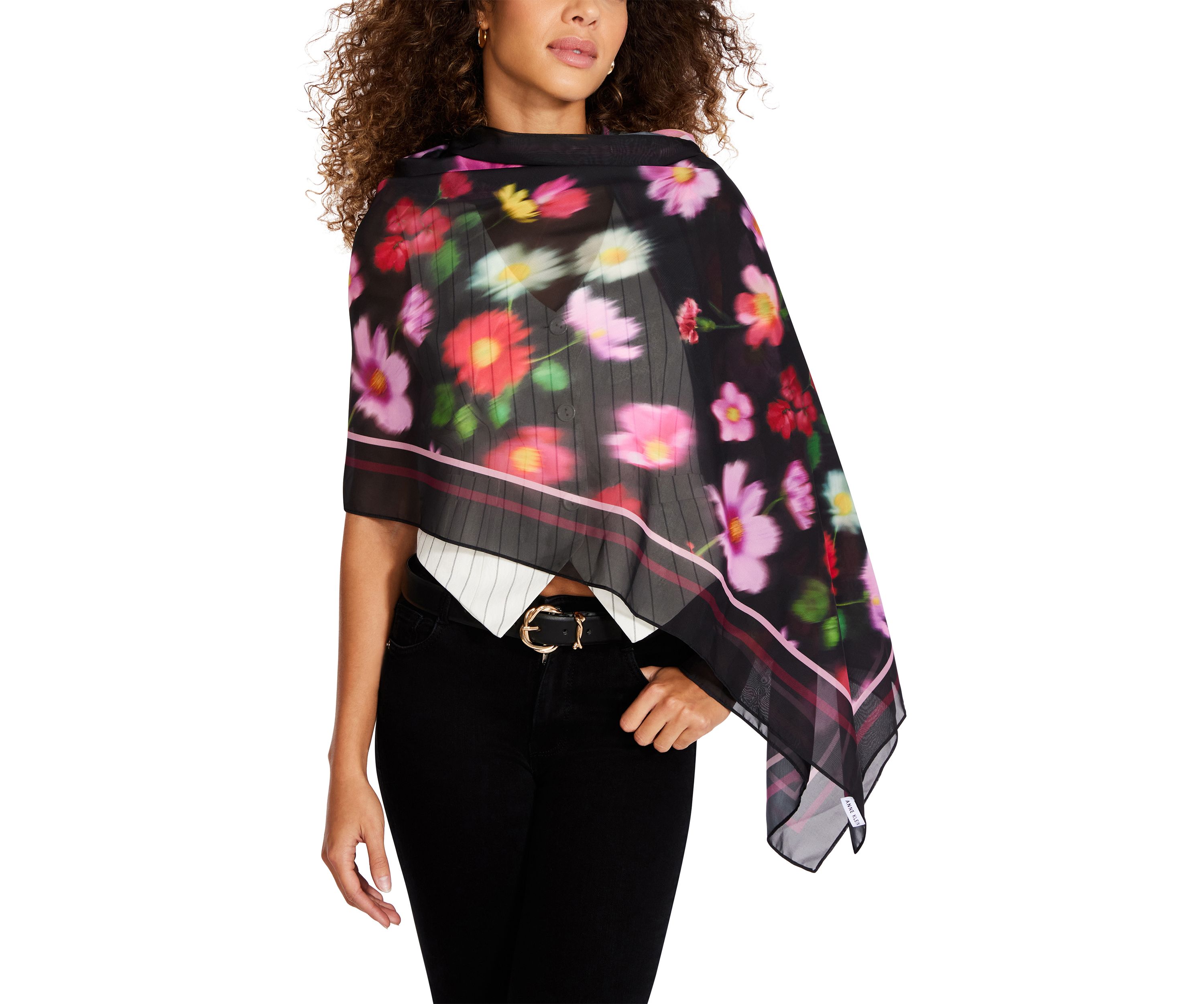 Blurred Floral Oblong Scarf