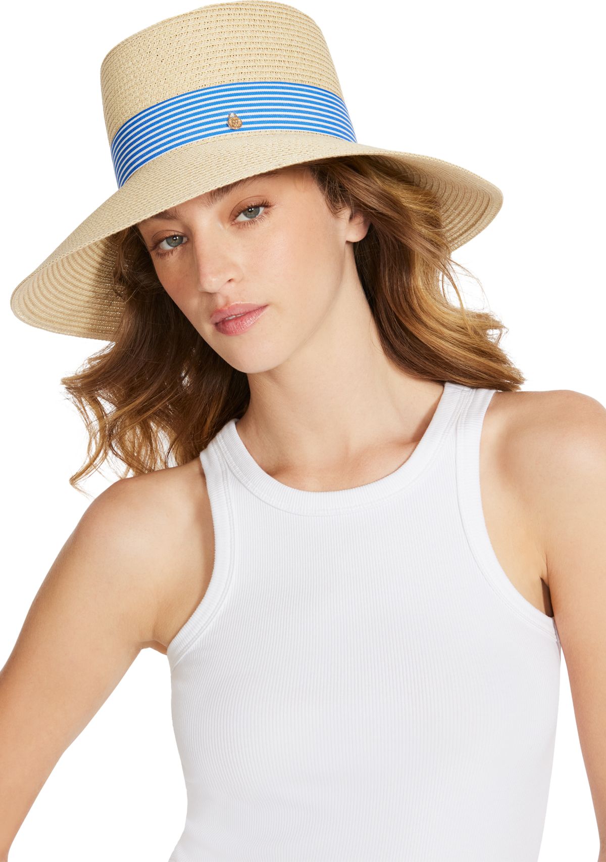 Preppy Stripe Band Straw Hat