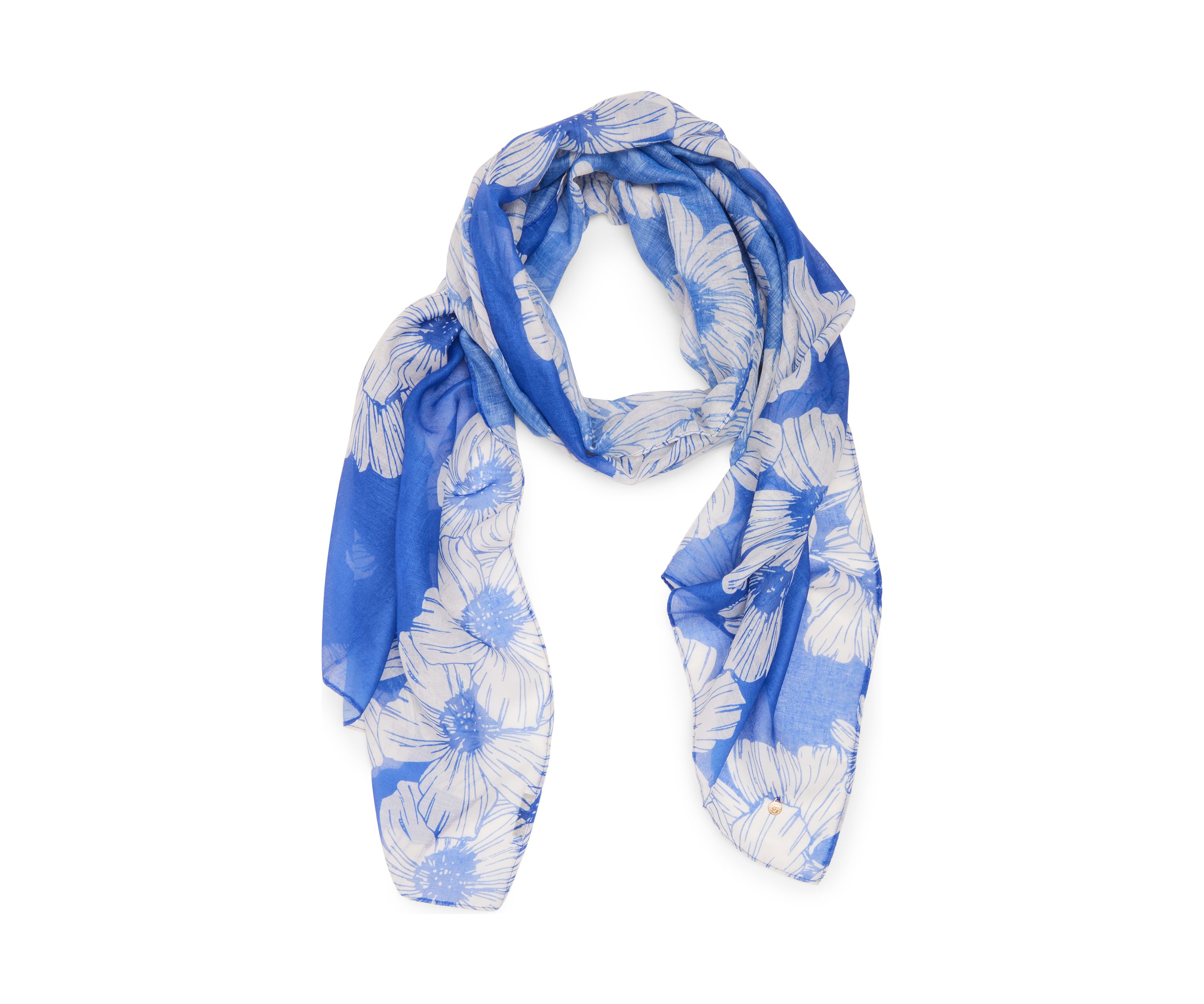 Oversized Floral Printed Oblong Scarf