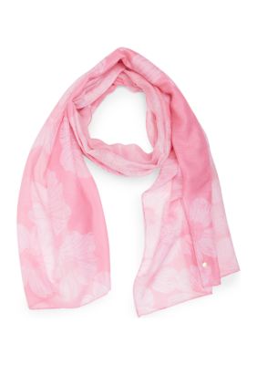 Anne Klein Women's Oversized Floral Printed Oblong Scarf, Pink