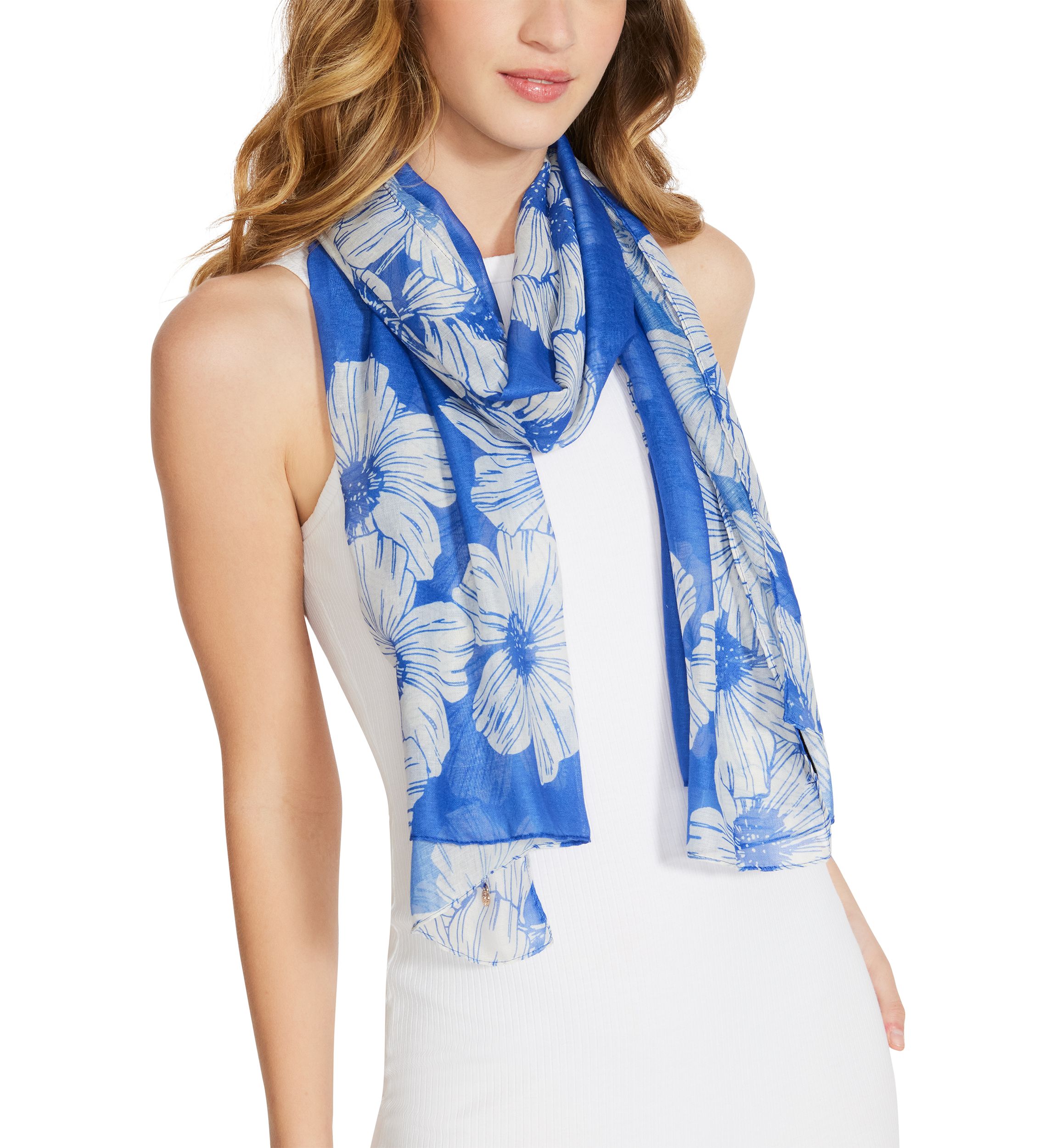Oversized Floral Printed Oblong Scarf