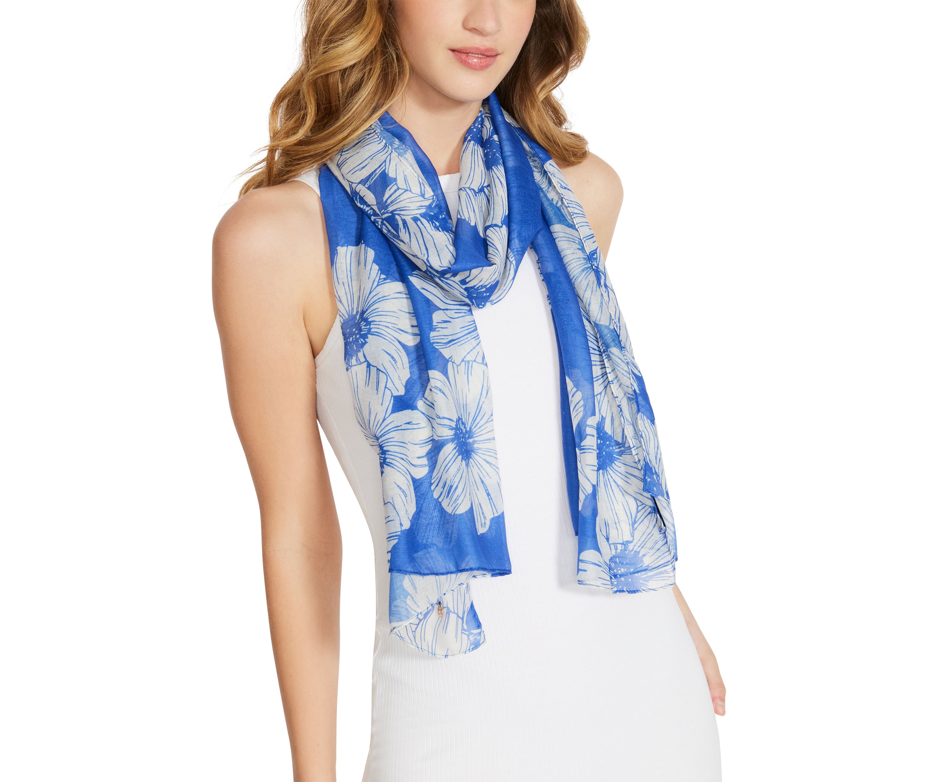 Oversized Floral Printed Oblong Scarf