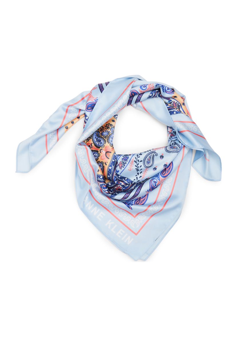 Patchwork Printed Satin Square Scarf