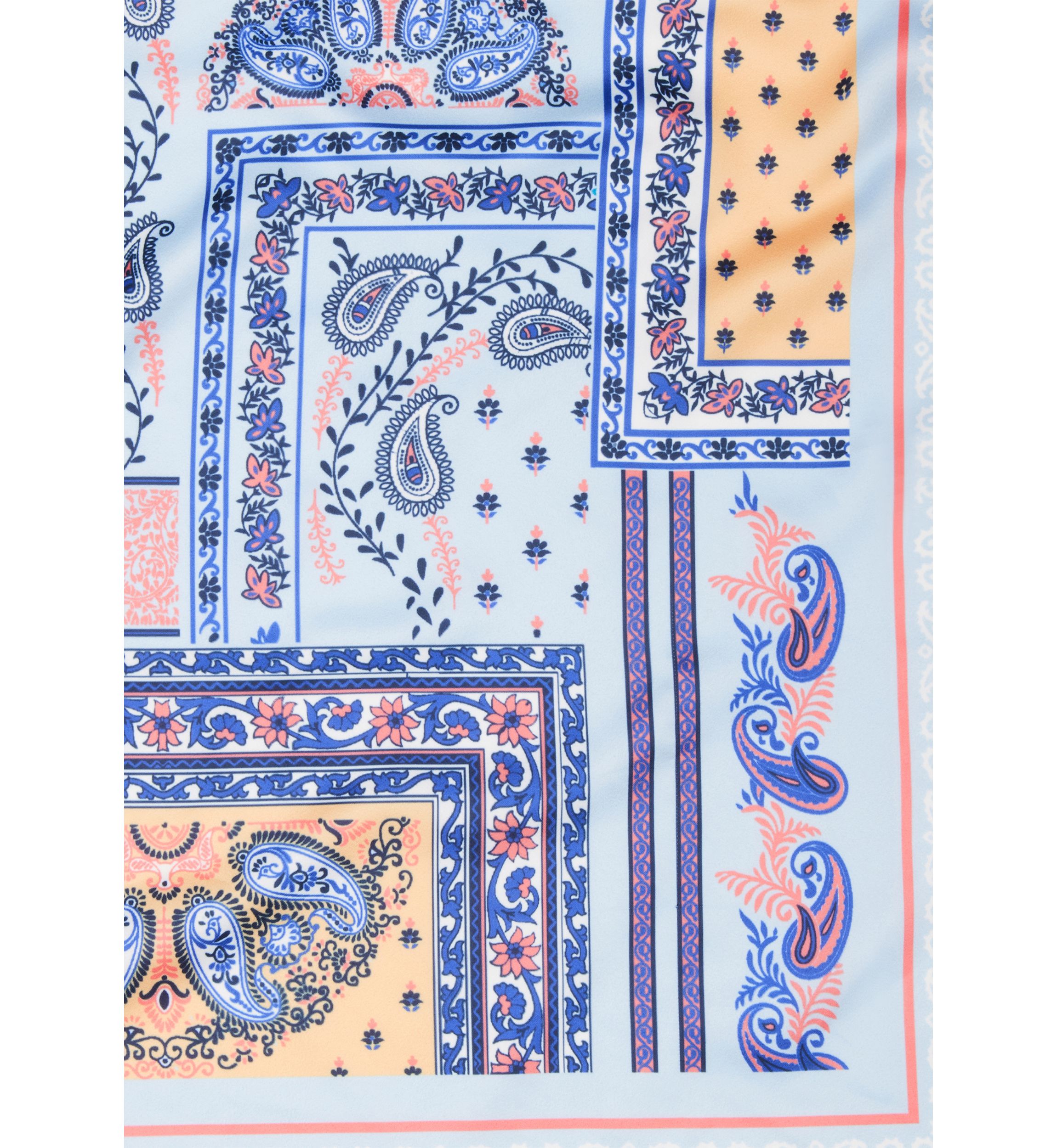 Patchwork Printed Satin Square Scarf