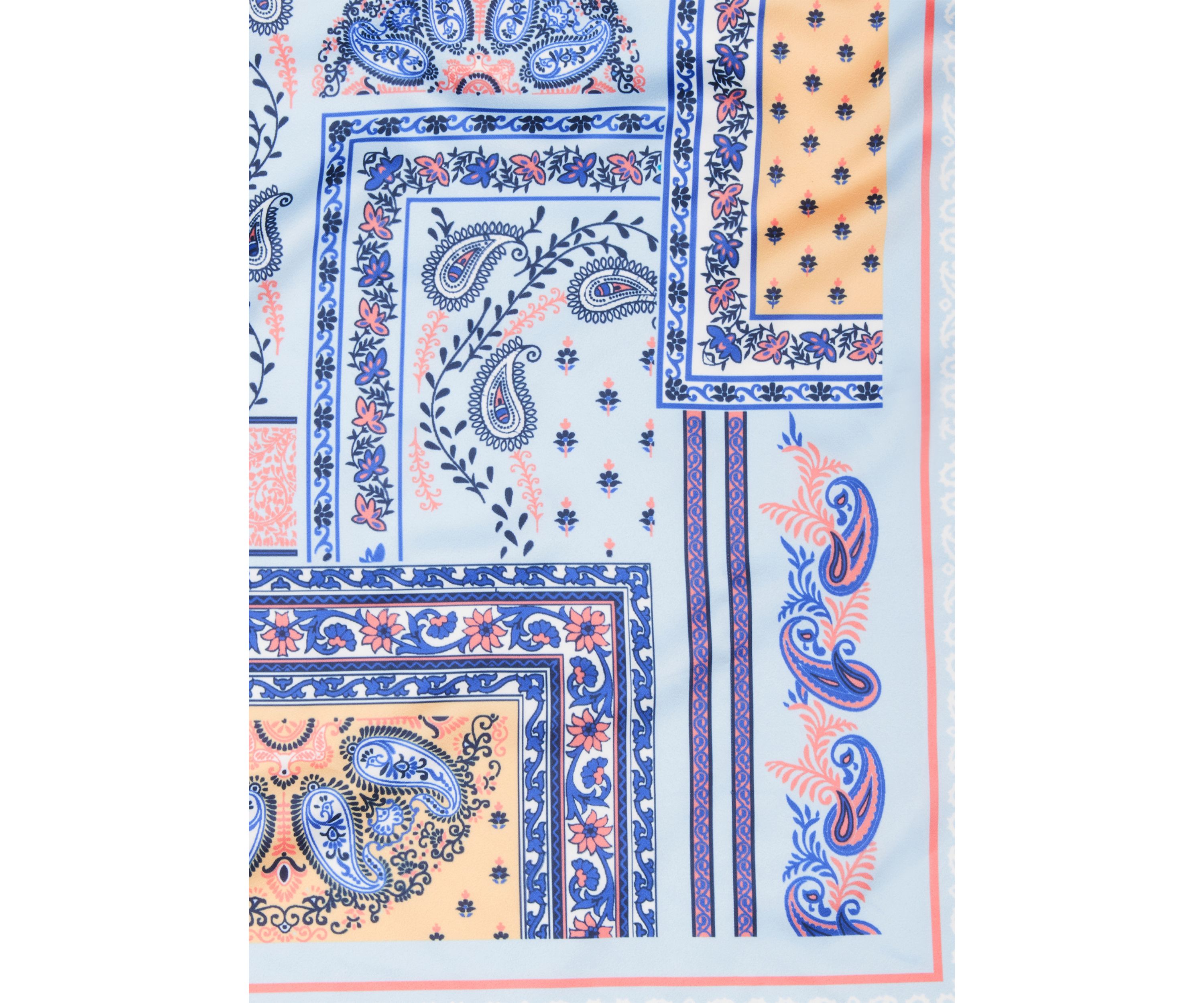 Patchwork Printed Satin Square Scarf