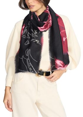 Anne Klein Women's Digital Floral Printed Oblong Scarf