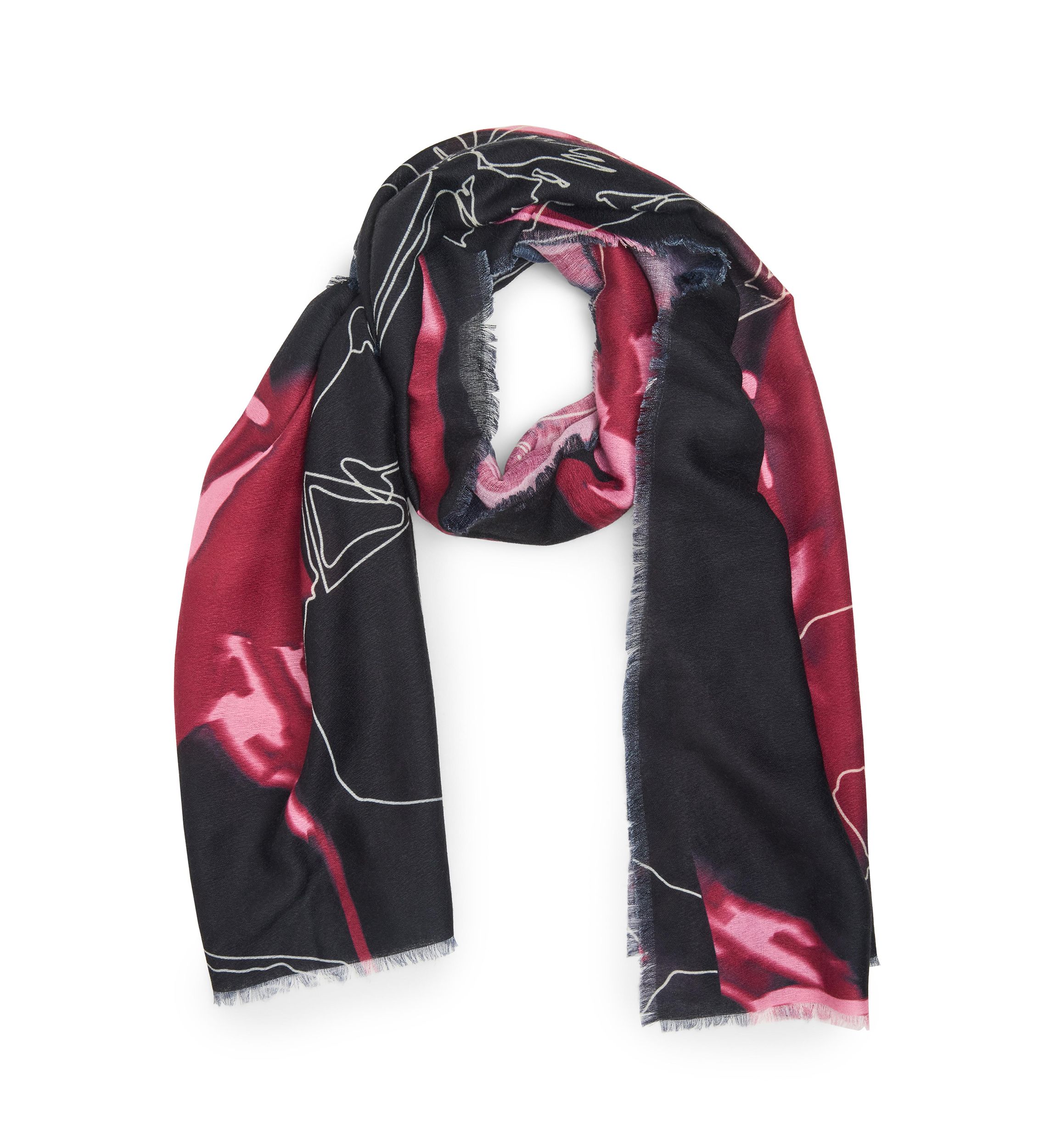 Digital Floral Printed Oblong Scarf