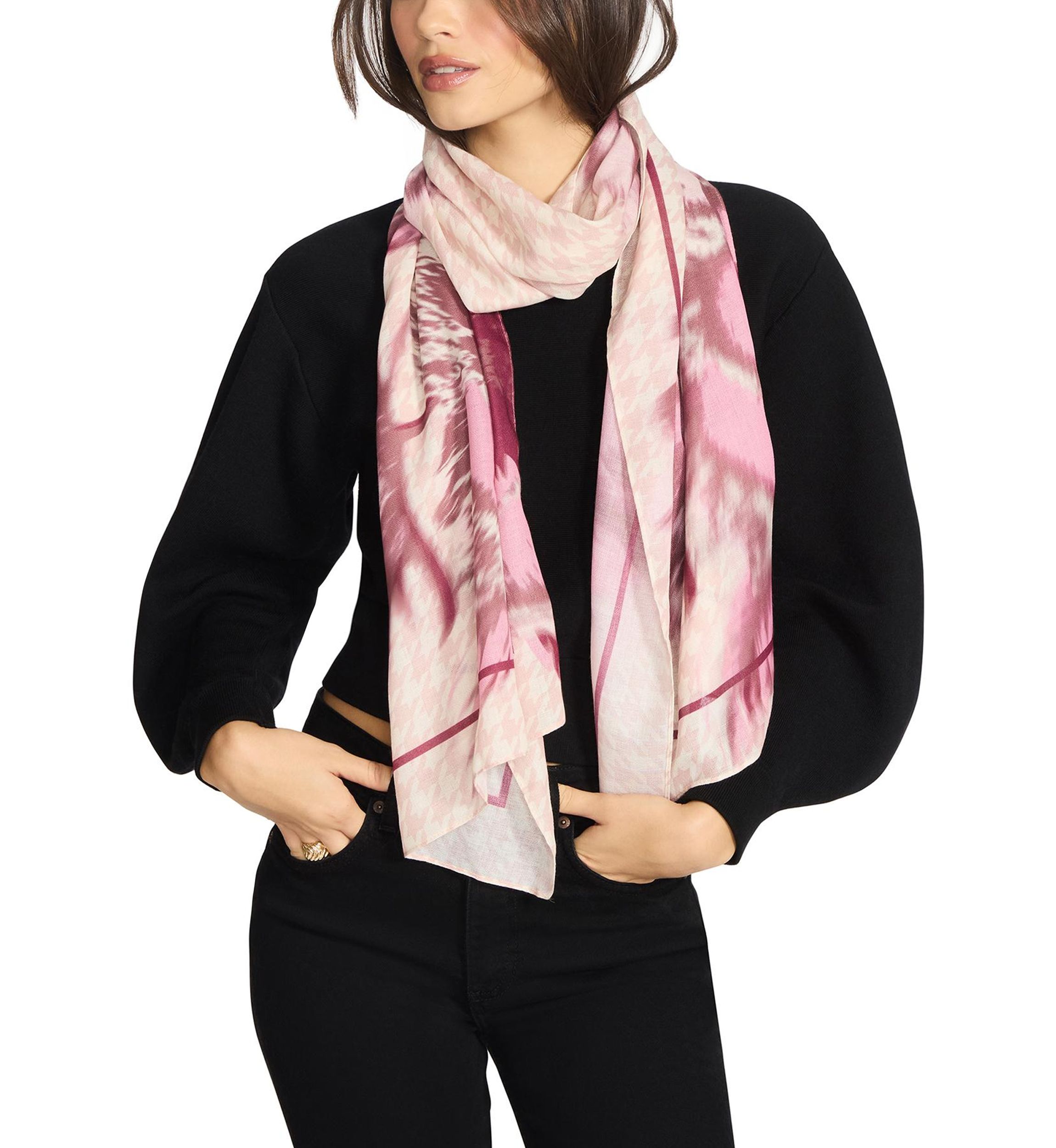 Blurred Floral Oblong Scarf