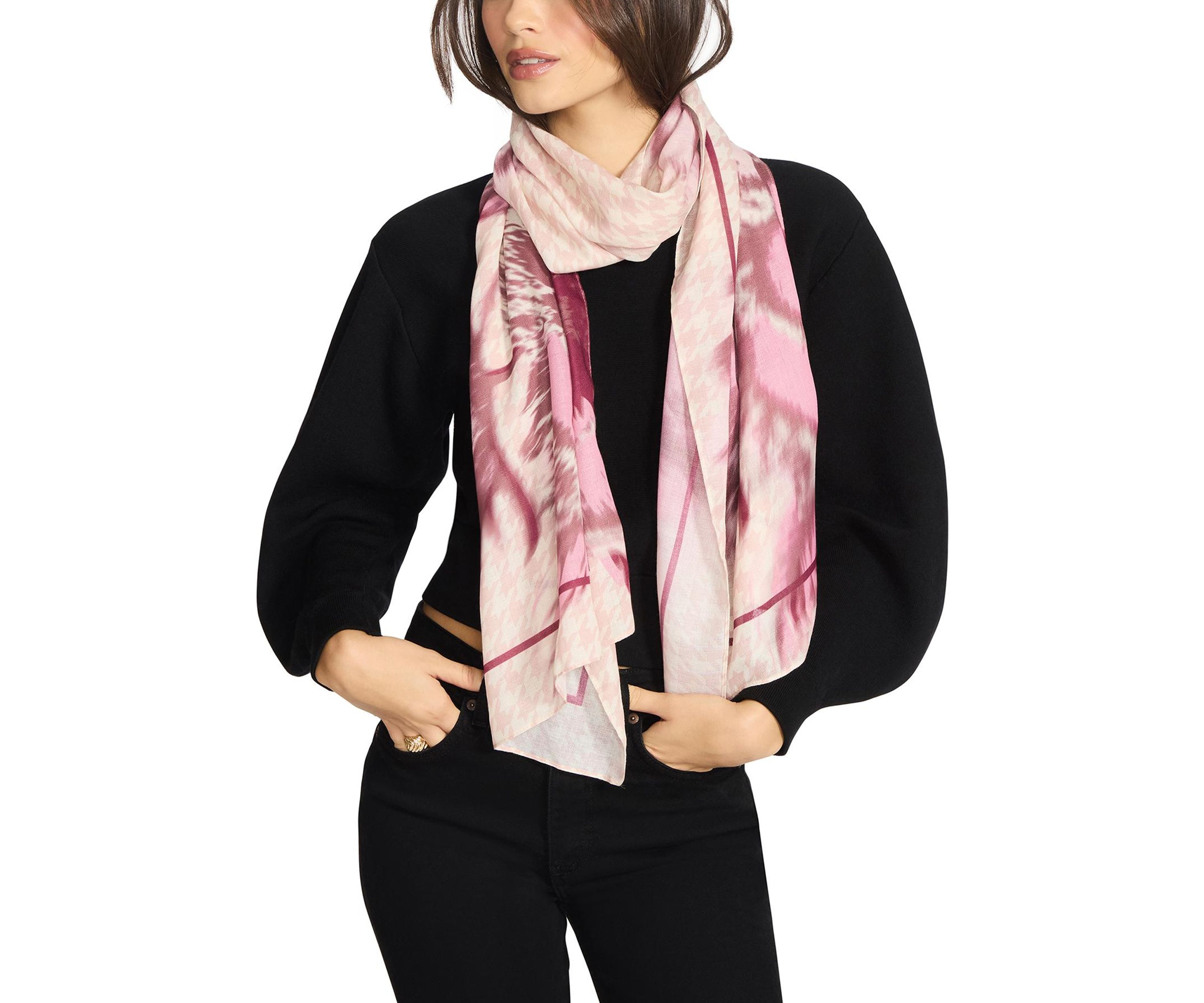 Blurred Floral Oblong Scarf