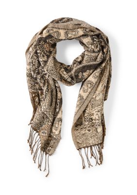 Anne Klein Women's Paisley Woodland Scarf, Black