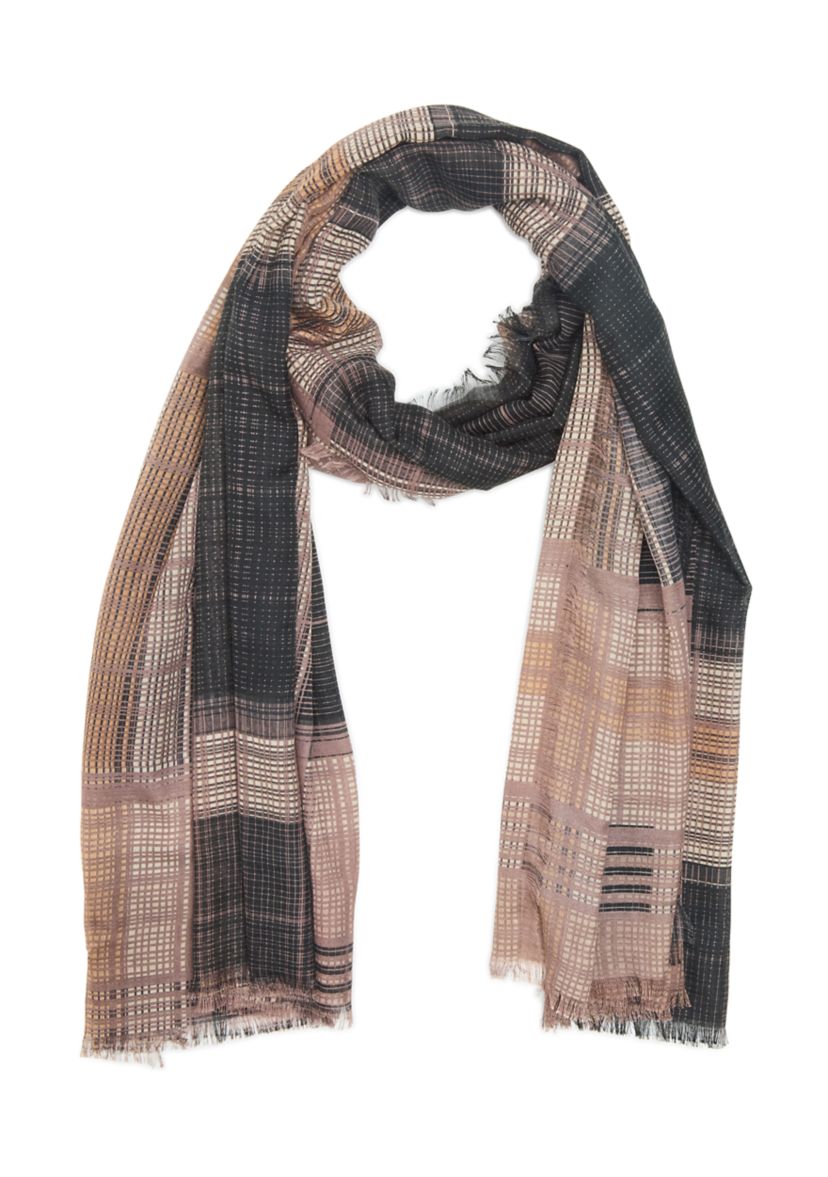 Plaid Oblong Scarf