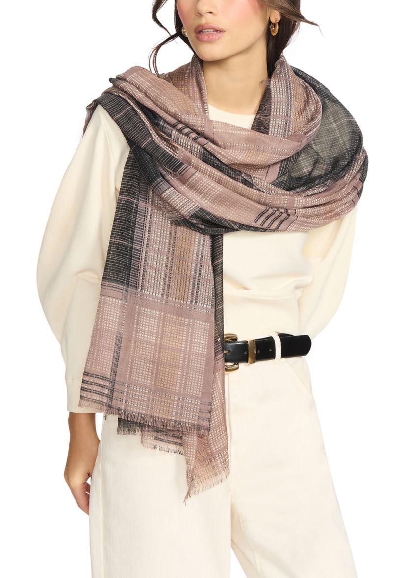 Plaid Oblong Scarf