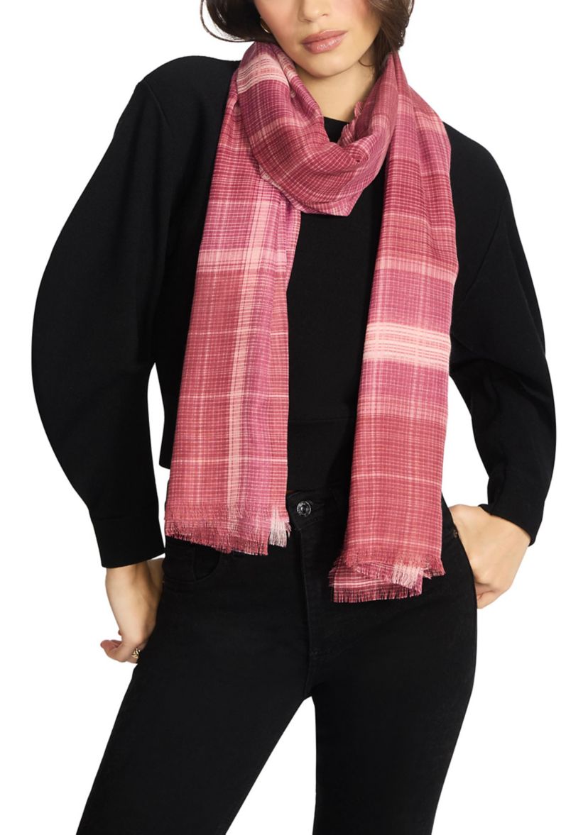 Plaid Oblong Scarf