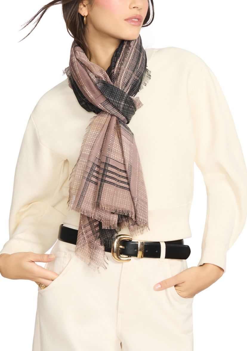 Plaid Oblong Scarf