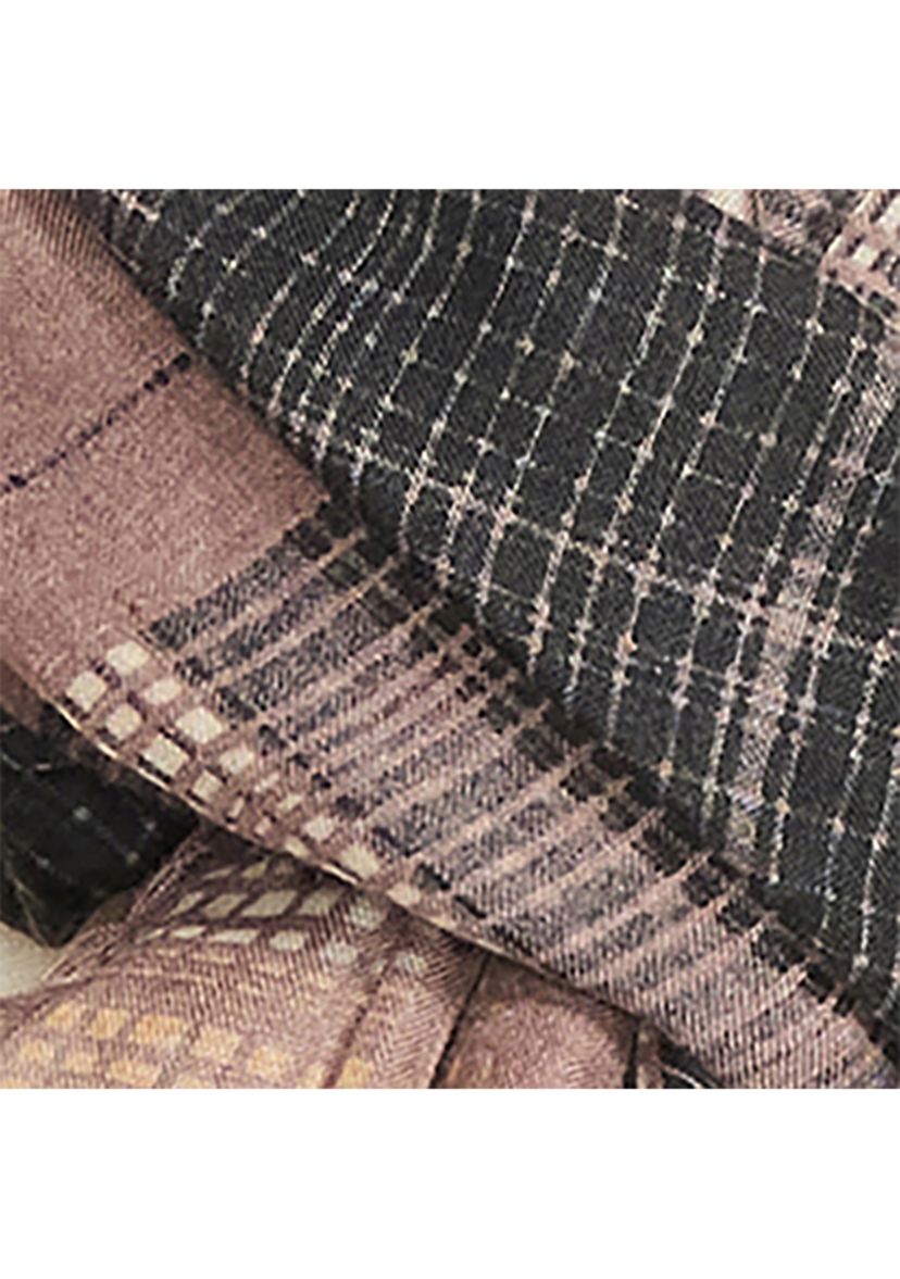 Plaid Oblong Scarf
