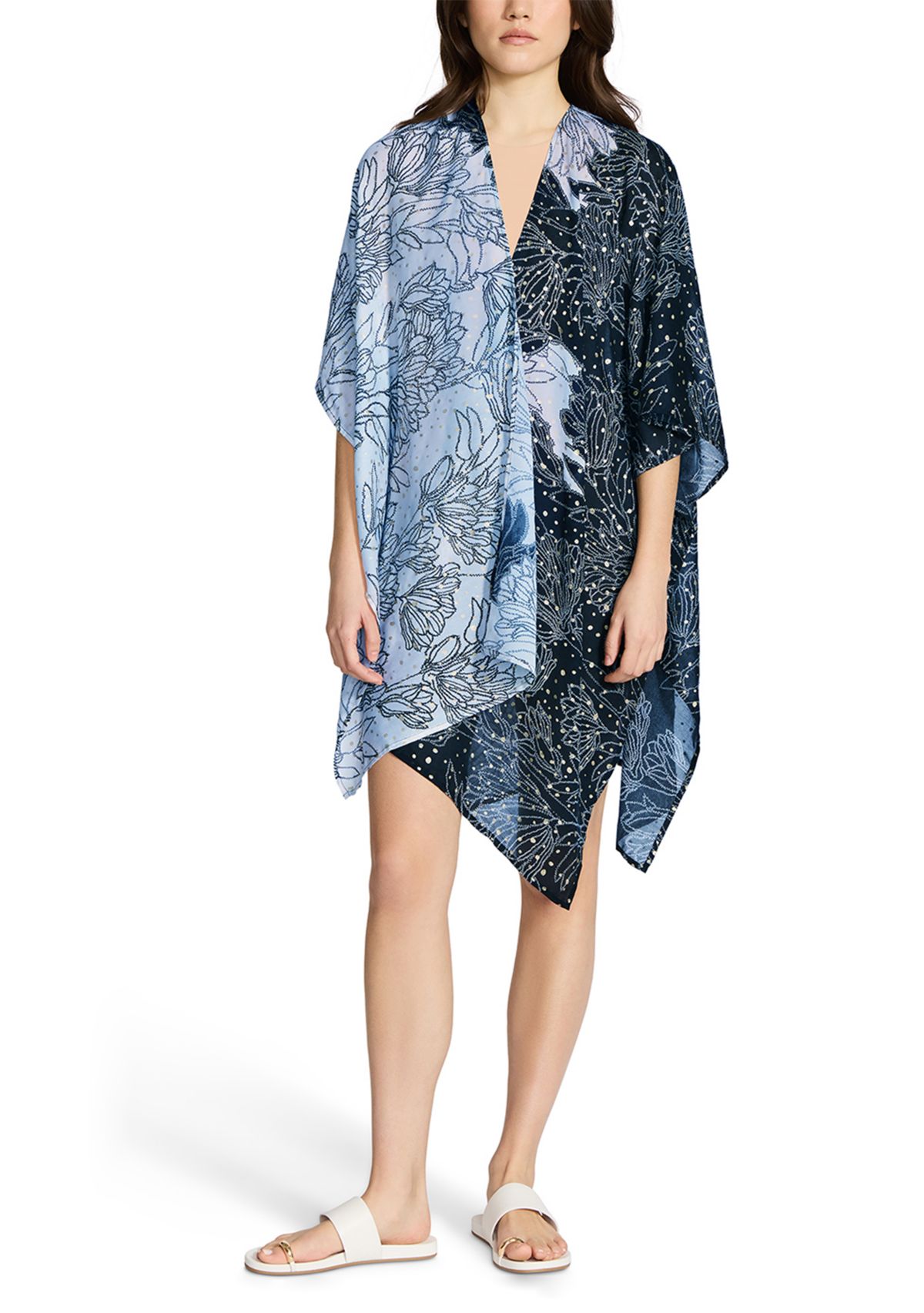 Womens Floral Foil Dotted Topper