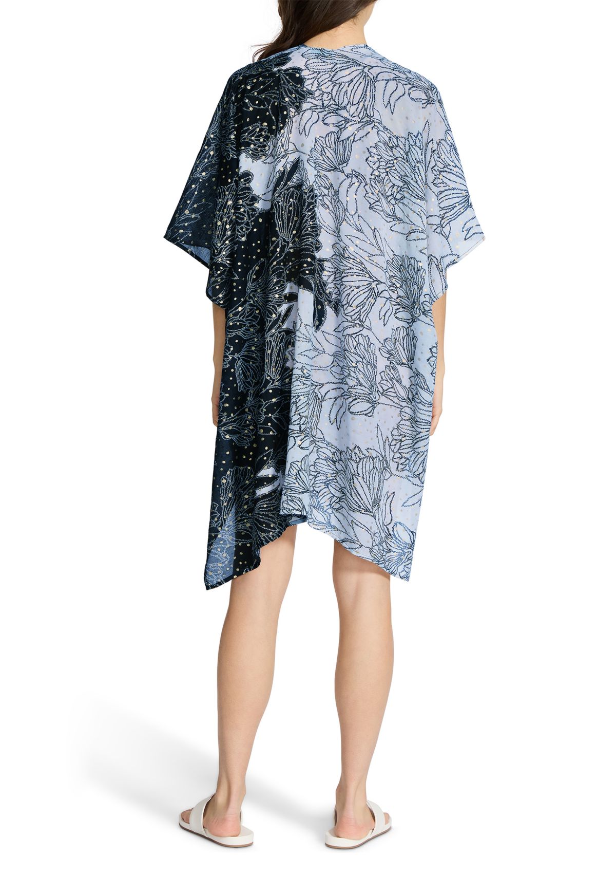 Womens Floral Foil Dotted Topper