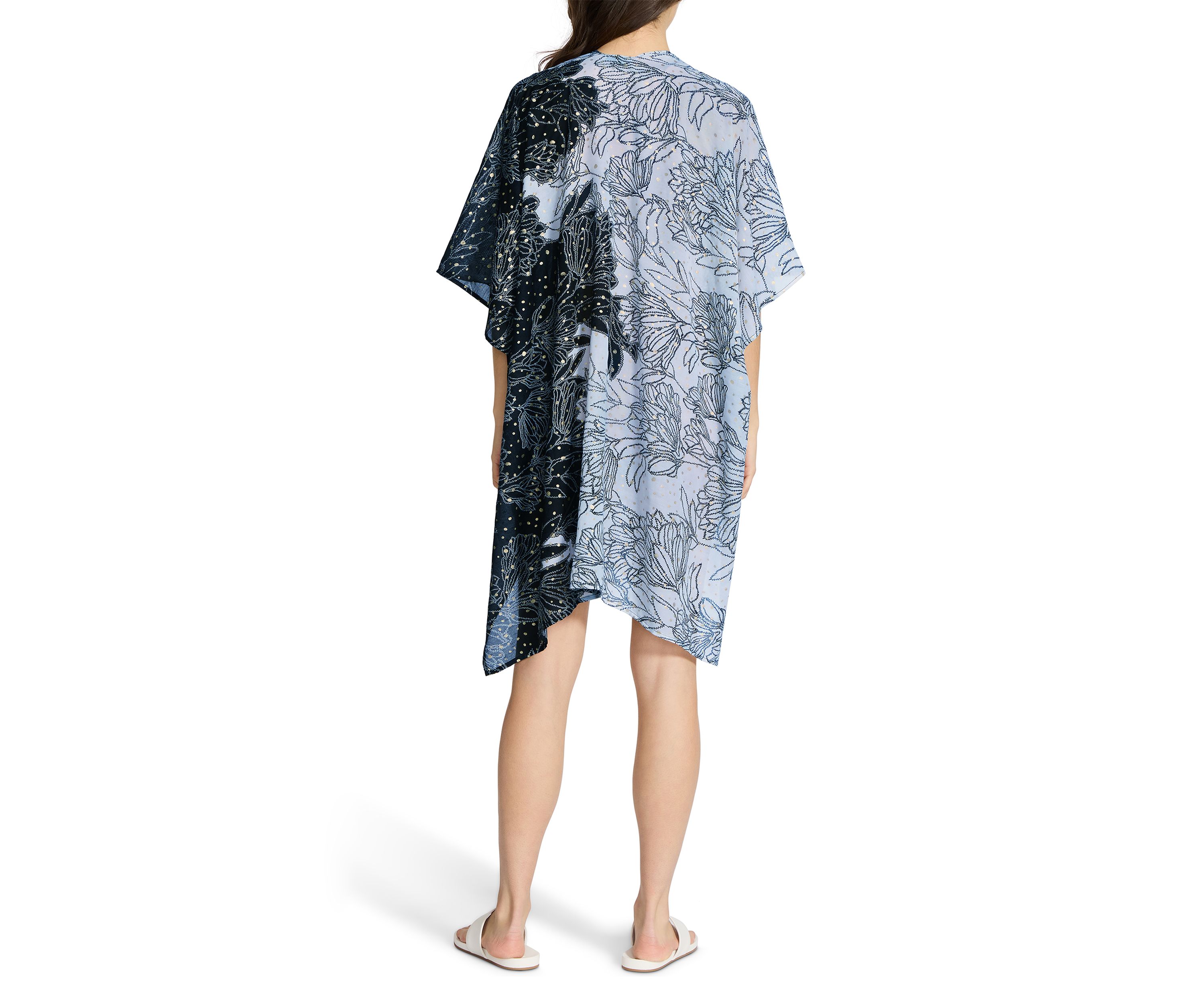 Womens Floral Foil Dotted Topper