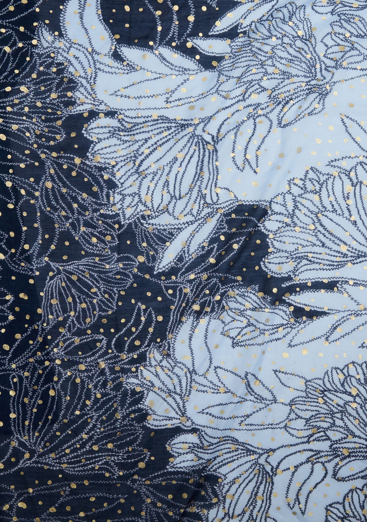 Womens Floral Foil Dotted Topper