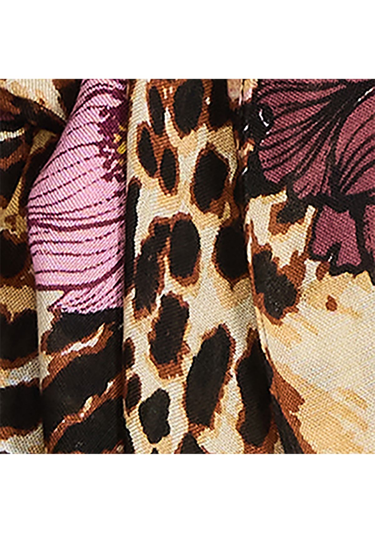 Floral Leopard Printed Oblong Scarf