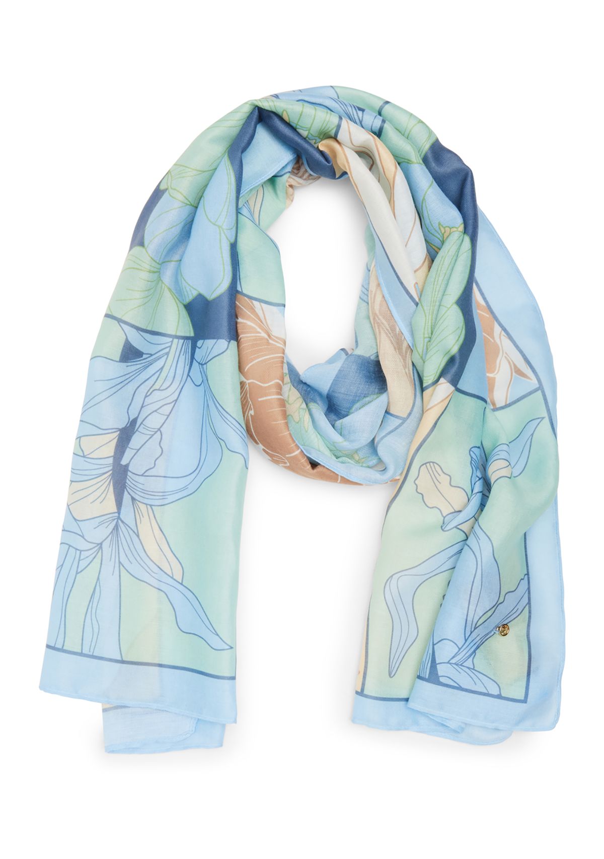 Picture Frame Floral Oblong Scarf