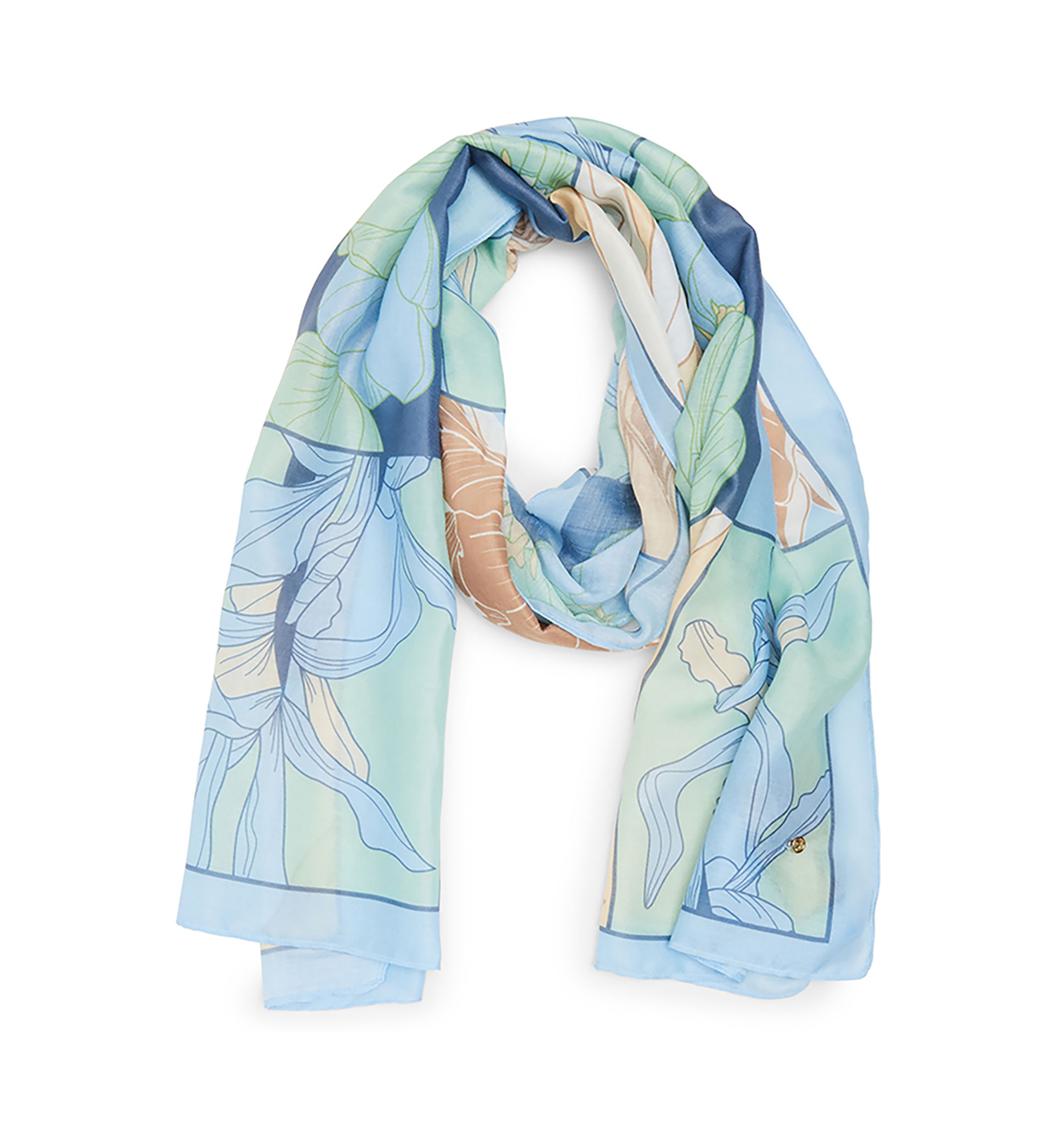 Picture Frame Floral Oblong Scarf