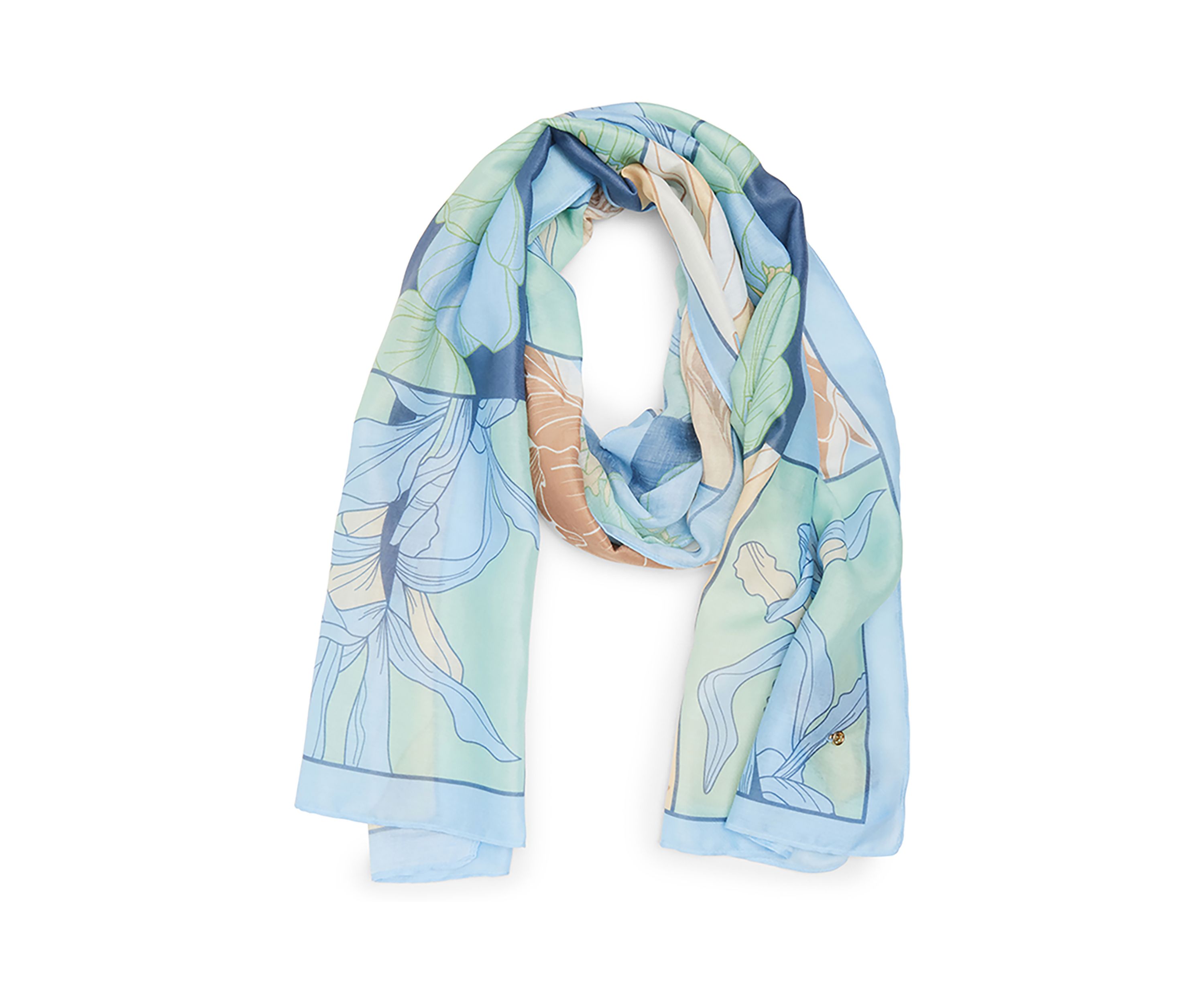 Picture Frame Floral Oblong Scarf