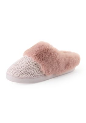Cuddl Duds Women's Chenille Texture Knit Clog Slippers, Small