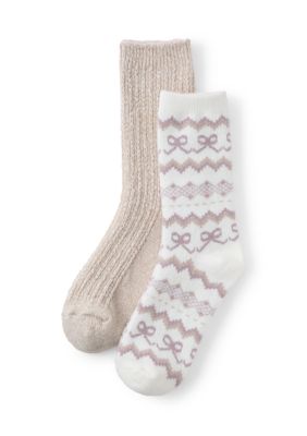 Cuddl Duds Women's Stitch Texture Boot Cut Crew Socks, 9 - 11