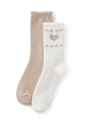 Cuddl Duds Women's Scallop Welt Boot Crew Socks, 9 - 11