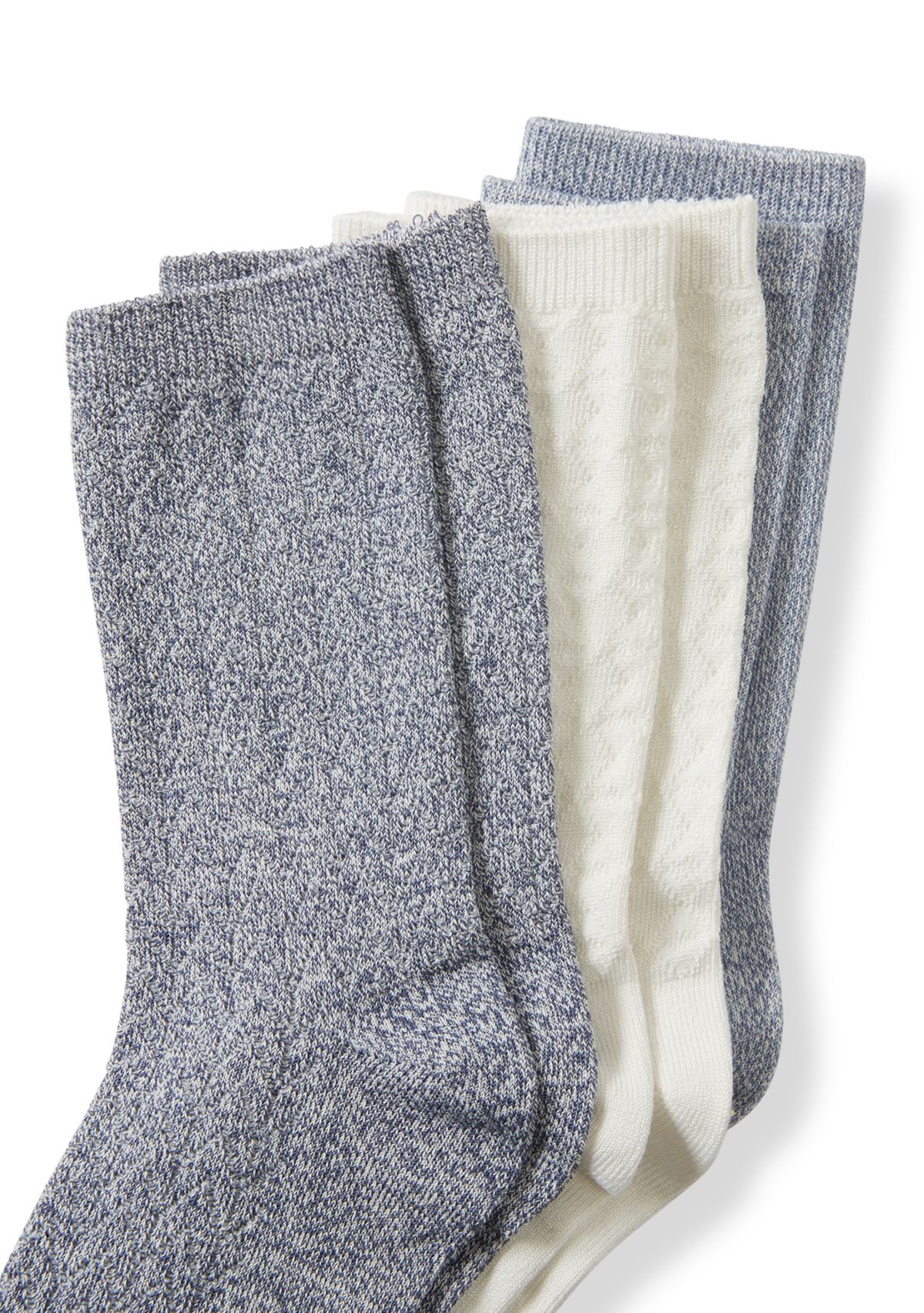 Womens Midweight Texture Crew Socks Set