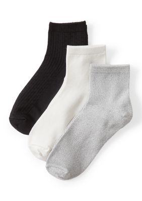 Cuddl Duds Women's Midweight Texture Anklet Socks - 3-Pack