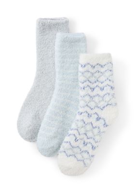 Cuddl Duds Women's Multi Print Cozy Crew Socks, 9 - 11