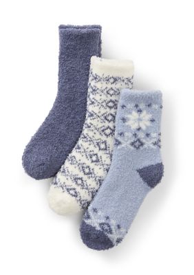 Cuddl Duds Women's Fair Isle Cozy Crew Socks - 3 Pack, 9 - 11