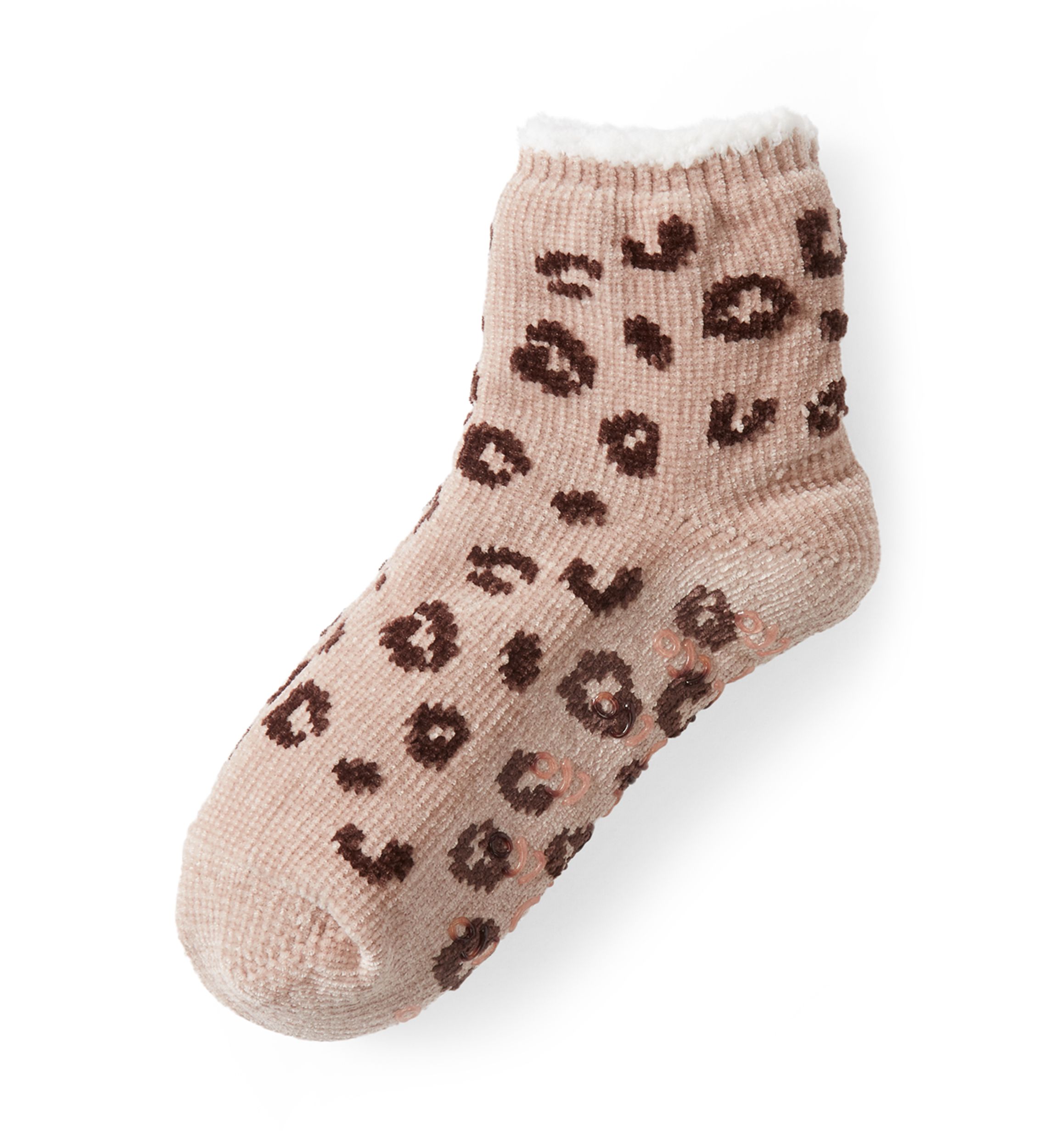 Chenille Cozy Lined Snowflake Demi Crew Socks 