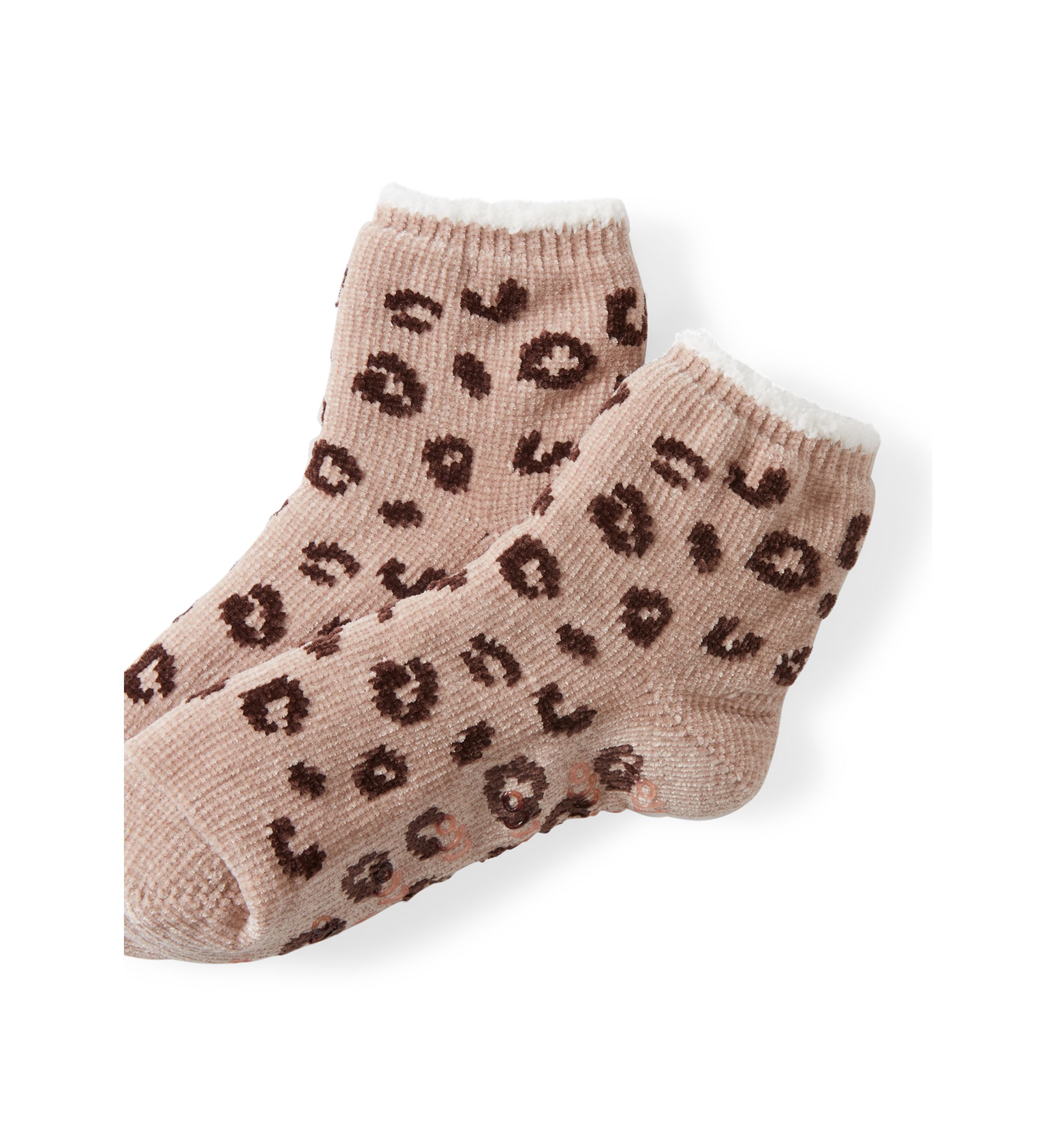 Chenille Cozy Lined Snowflake Demi Crew Socks 