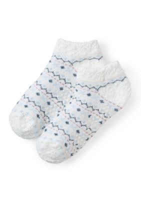 Cuddl Duds Women's Popcorn Cozy Fair Isle Low Cut Socks, 9 - 11
