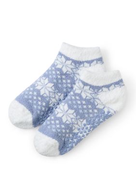 Cuddl Duds Women's Lurex Snowflake Cozy Line Socks, 9 - 11