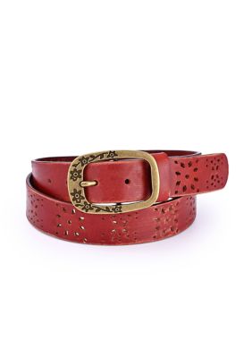 Old Trend Women's Blooming Crocus Leather Belt, Small