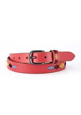Old Trend Women's Boho Spirit Leather Belt, Pink, Large