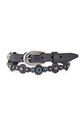 Old Trend Women's Rosa Flourish Leather Belt, Grey, Medium