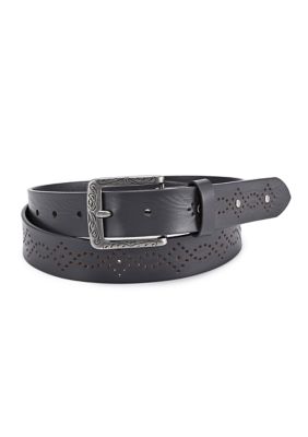 Old Trend Women's Daisy Blossom Leather Belt, Grey, Large
