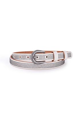 Old Trend Women's Stud Soul Leather Belt, White, Medium