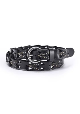 Old Trend Women's Oranda Cove Leather Belt, Black, Medium