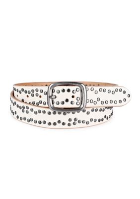 Old Trend Women's Westland Leather Belt, White, Small
