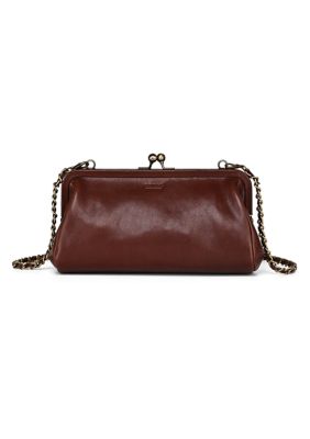 Old Trend Iris Small Vintage Leather Crossbody, Dark Brown